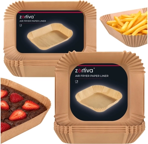 Inserții din hârtie pentru friteuza cu aer cald dual Zortiva (20 × 20 cm și 19,5 × 13 cm)
