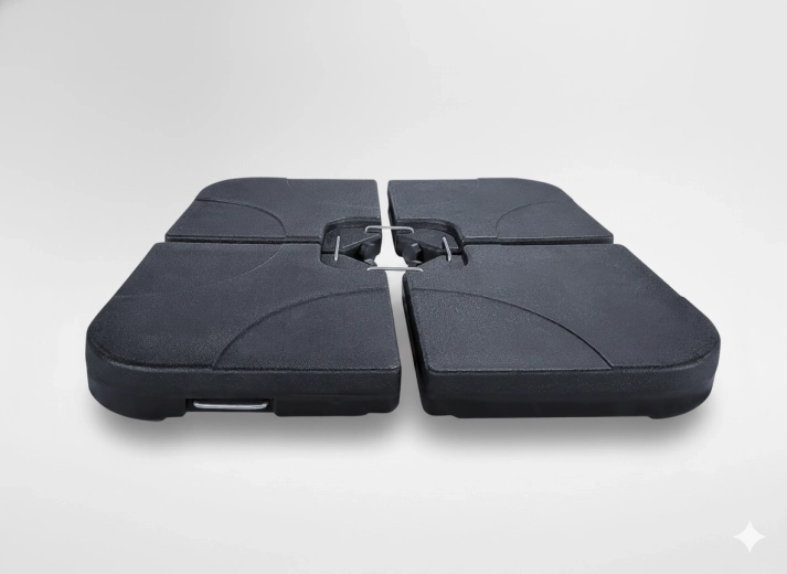 Greutăți pentru umbrelă de grădină, bază din 4 piese 50 × 50 × 7,5 cm, negru