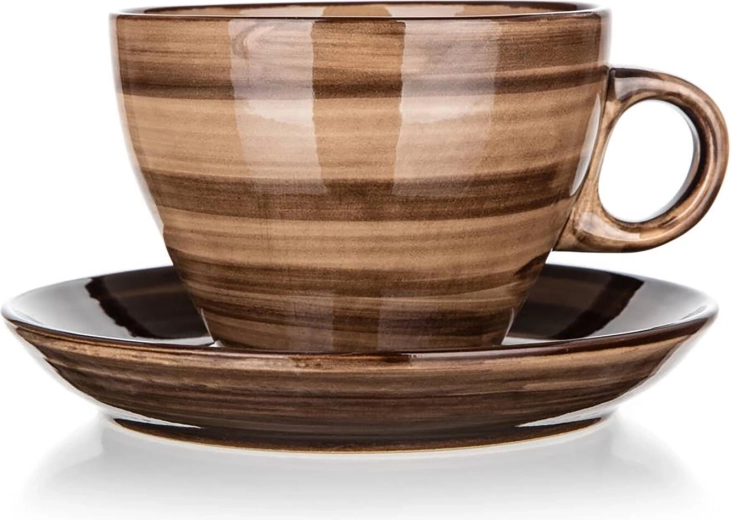 Glazură maro elegantă cu dungi