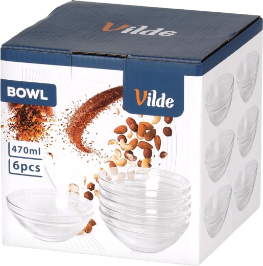Set de 6 boluri de 470 ml pentru servire versatilă