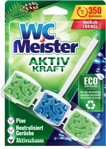Bloc WC MEISTER 45 g, parfum de pădure, colorant