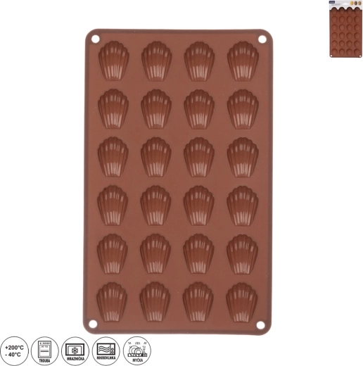 Formă din silicon pentru mini scoici 24 buc. maro