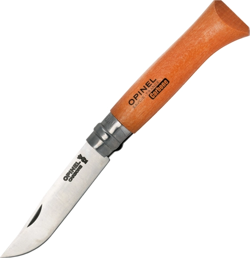 Opinel cuțit de buzunar No. 08 Carbon, lemn de fag, 8,5 cm