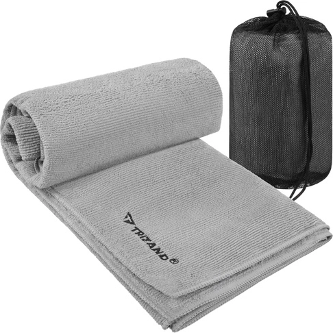 Prosop cu uscare rapidă Trizand din microfibră 120 × 60 cm gri închis