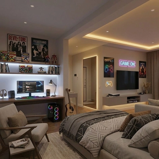 Ideală și pentru colțul de gaming și decorațiuni
