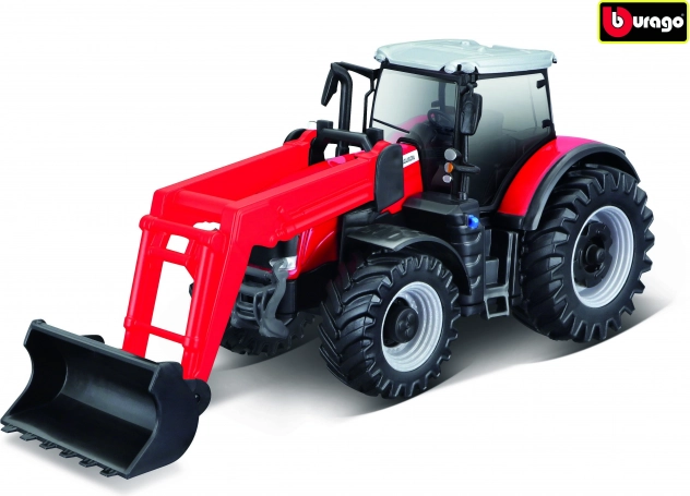 Bburago Farmland tractor Massey Ferguson 8740S cu încărcător frontal 10 cm