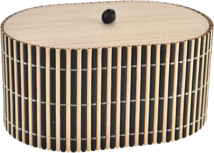 Cutie de depozitare din lemn negru-maro 15 × 9 × 10 cm