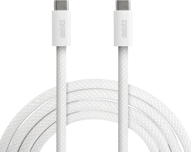 Cablu de încărcare și date USB-C la USB-C pentru laptopuri, 1 m, alb