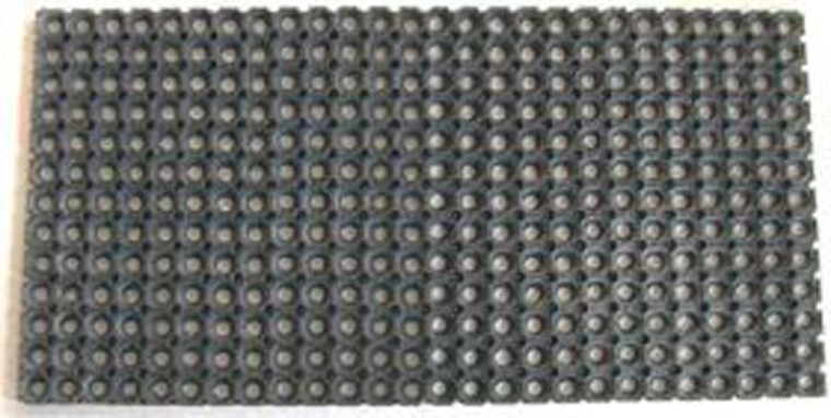 Covor de cauciuc cu orificii rotunde 50 × 100 cm, negru