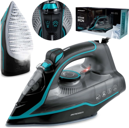 Fier de călcat cu abur 2600 W cu talpă ceramică BERDSEN BD-331