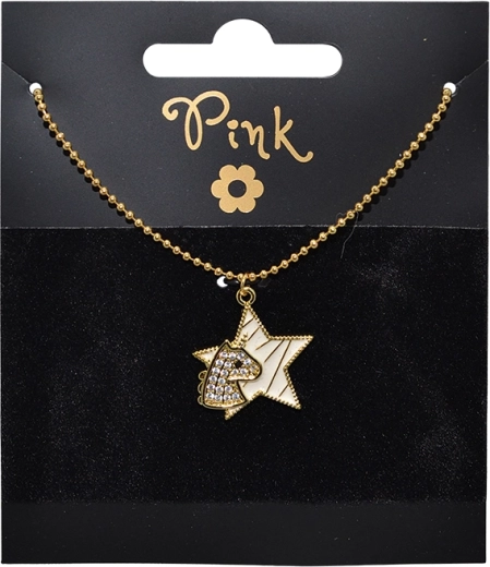 Colier placat cu aur cu pandantiv stea și unicorn