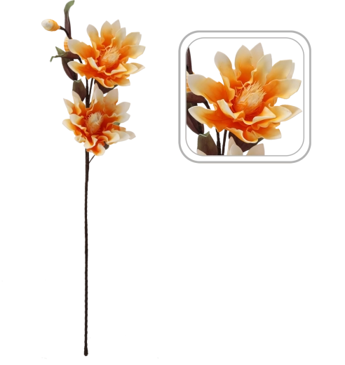 Floare artificială decorativă 111 cm portocalie