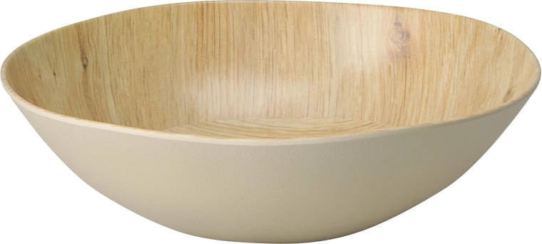 Bol melaminat cu decor de lemn, 30 cm