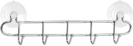 Cuier de baie cu 5 cârlige, lățime 32 cm, crom