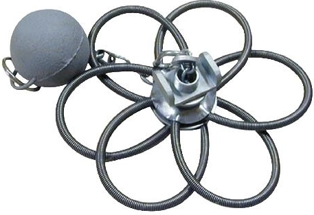 Rozetă de coș cu 6 arcuri și greutate, inox, 130–230 mm