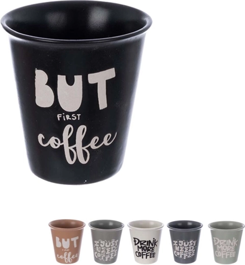 Cană din ceramică (gresie) pentru cafea 0,2 l fără toartă, mix