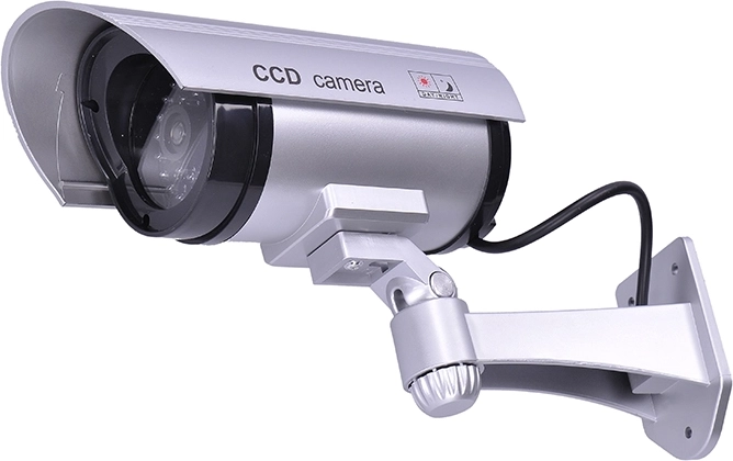 Solight machetă cameră de securitate cu LED, IP44, argintie - 1 bucată