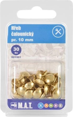 Piroane pentru tapițerie din alamă, diametru 10 mm, 30 bucăți