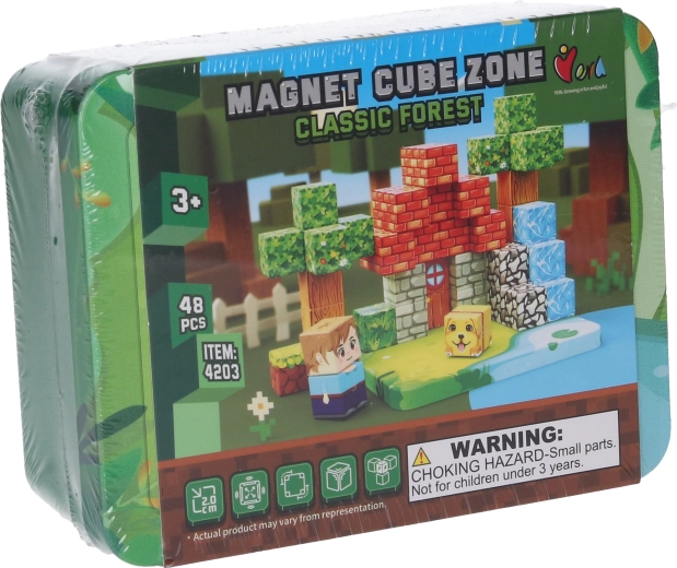 Set de construcție Magnet cube zone classic forest, 48 de piese