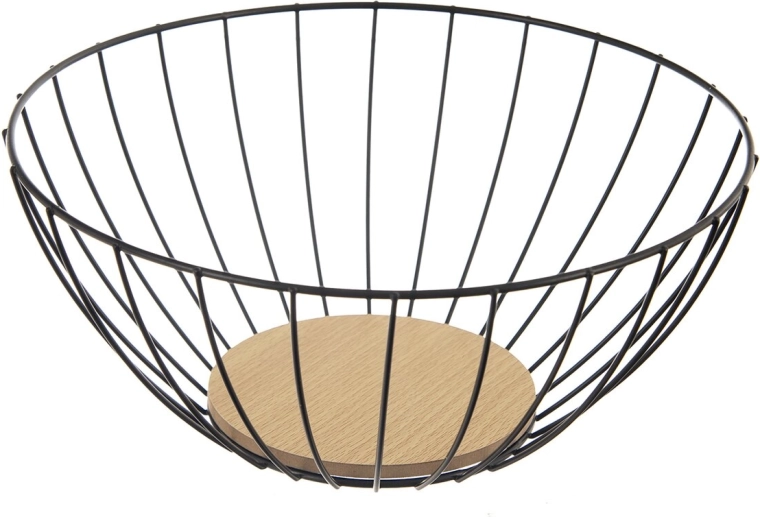 Coș pentru fructe Radka metal și lemn 28 cm