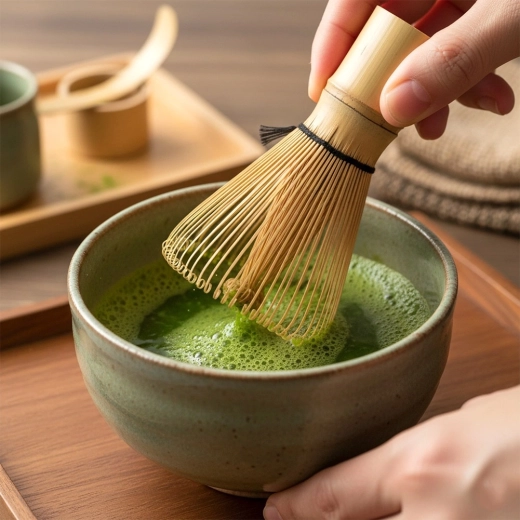Matcha fină cu spumă delicată