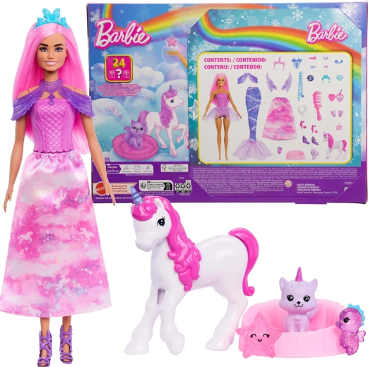 Calendar advent Barbie Dreamtopia cu păpușă și accesorii – 24 de surprize