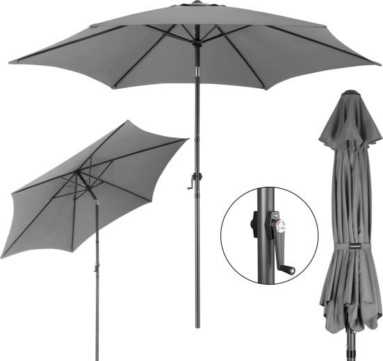 Umbrelă de grădină pliabilă Bauerkraft 300 cm grafit 50UV