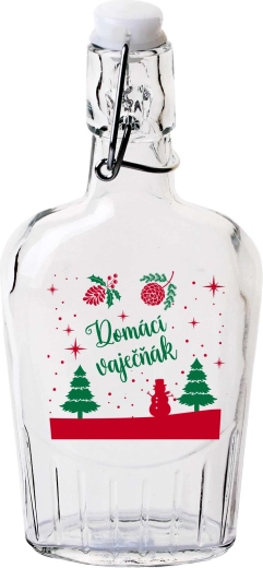 Sticlă plată cu închidere tip clemă 300 ml Lichior de ouă de casă