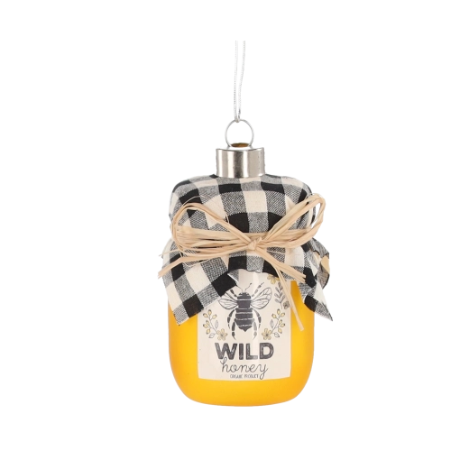 Glob de Crăciun din sticlă în formă de borcan de miere