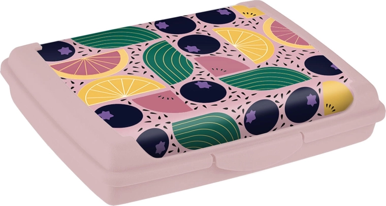 Cutie pentru gustări cu clip 17 × 13 × 3,5 cm (mix de culori și motive)