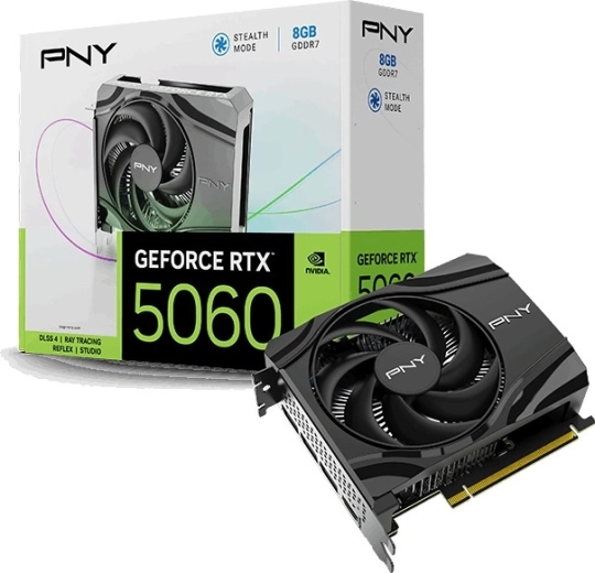 PNY GeForce RTX 5060 8GB – placă video compactă cu un singur ventilator