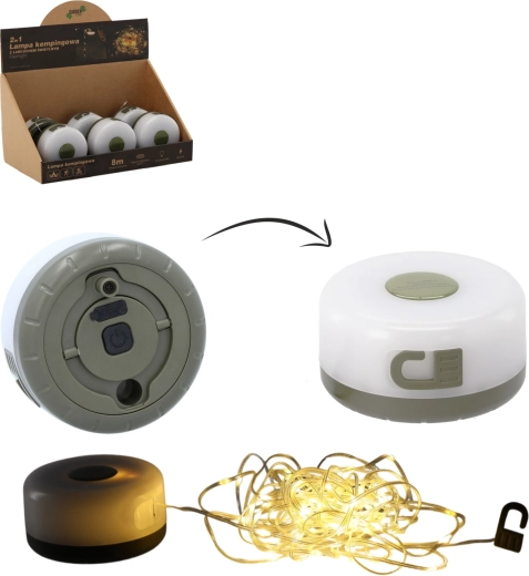 Lampă LED de camping cu ghirlandă luminoasă de 8 m, USB‑C