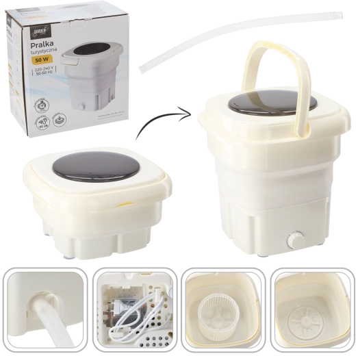 Mașină de spălat mini pliabilă portabilă 18 l, albă