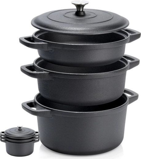 Set de oale din fontă cu capac CAST LINE 2 / 2,8 / 4,3 l, 4 piese