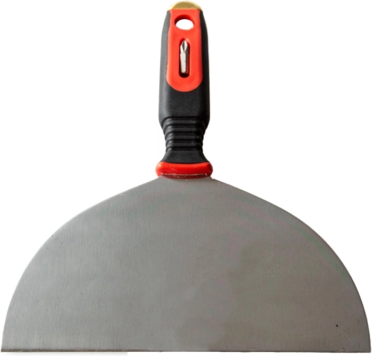 Spatulă din oțel inoxidabil pentru gips-carton 200 mm cu bit și mâner din cauciuc