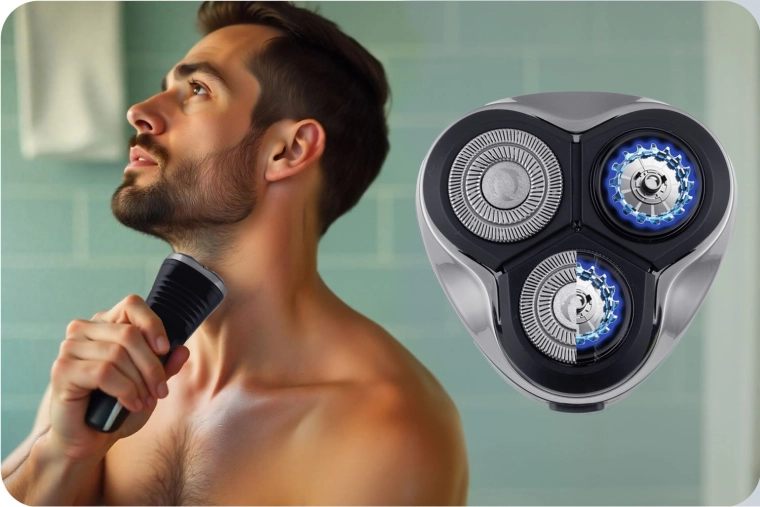 Bărbierit rotativ neted fără smulgere