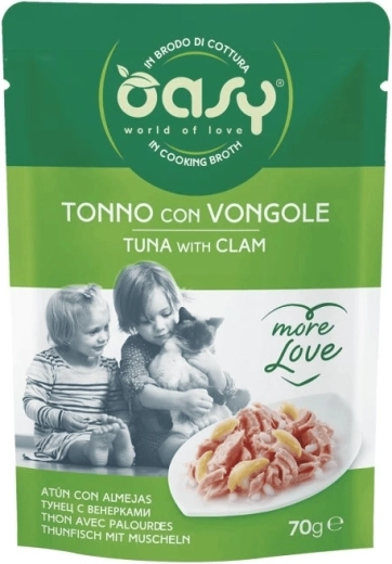 Oasy More Love plic pentru pisici ton cu scoici 70 g