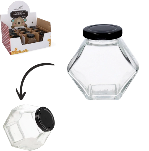 Borcan hexagonal cu capac 100 ml