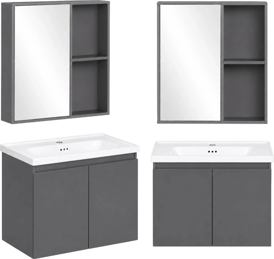 ModernHome set de baie suspendat cu lavoar și dulap cu oglindă