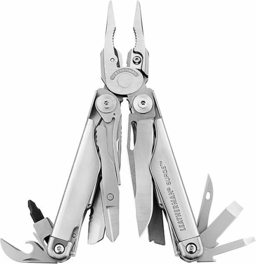 Leatherman Surge unealtă multifuncțională, 21 de funcții, integral din oțel inoxidabil, argintie