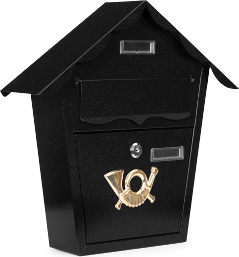 Cutie poștală de perete din oțel galvanizat ModernHome, neagră