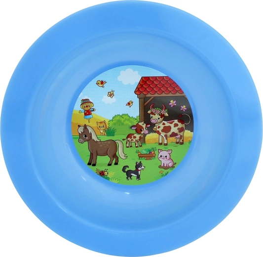 Farfurie adâncă pentru copii Fermă 17,3 cm plastic