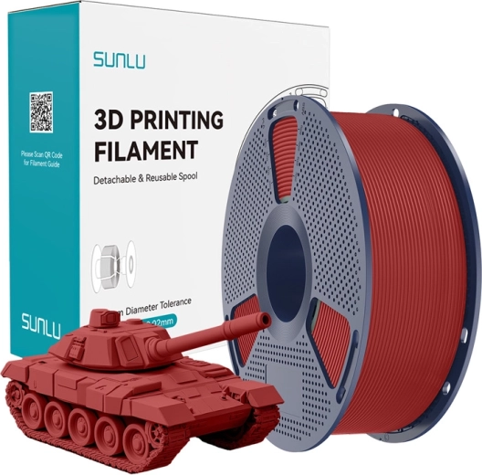 Filament roșu rapid SUNLU PLA+ 1,75 mm
