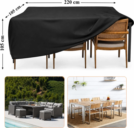 Husă de protecție impermeabilă pentru mobilier de grădină și masă catering 220 × 105 × 105 cm