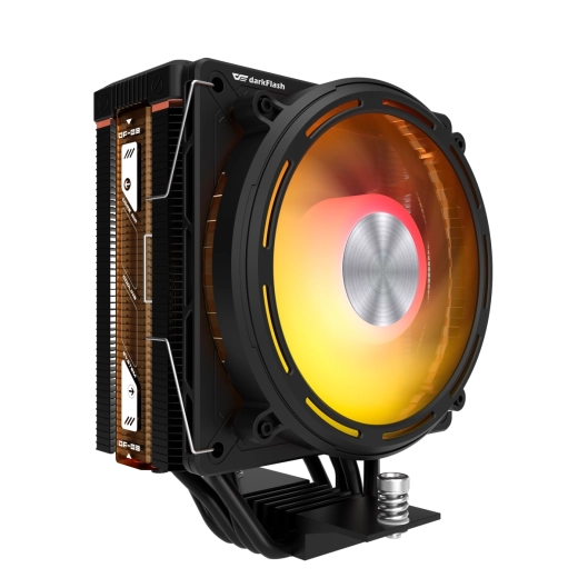 Cooler CPU pe aer darkflash e400 cu ARGB și afișaj LED (negru)