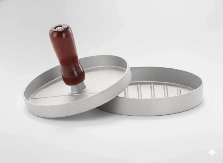 Presă pentru hamburgeri cu mâner din lemn 11,8 × 2 × 7,2 cm