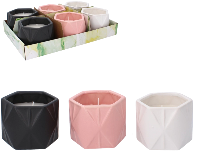 Lumânare decorativă Citronella în suport ceramic 11,5 × 9 cm