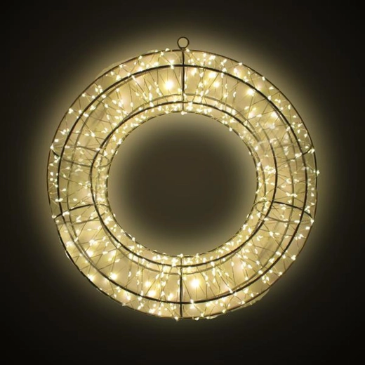 Coroniță decorativă 3D LED din metal 36 × 7 × 36 cm