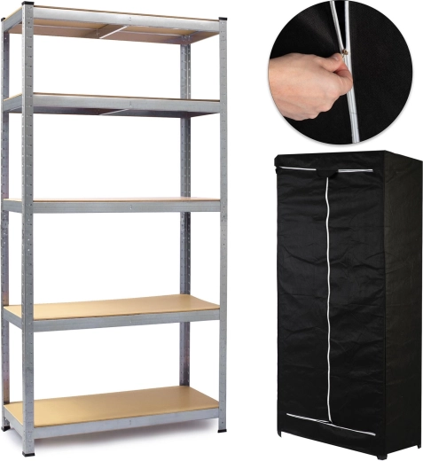 Raft metalic 180 × 90 × 40 cm cu husă gratuită Humberg