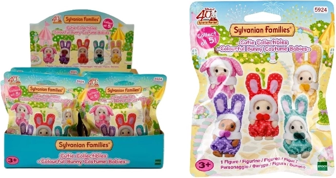 Sylvanian Families săculeț cu iepurași în costume colorate - 1 bucată